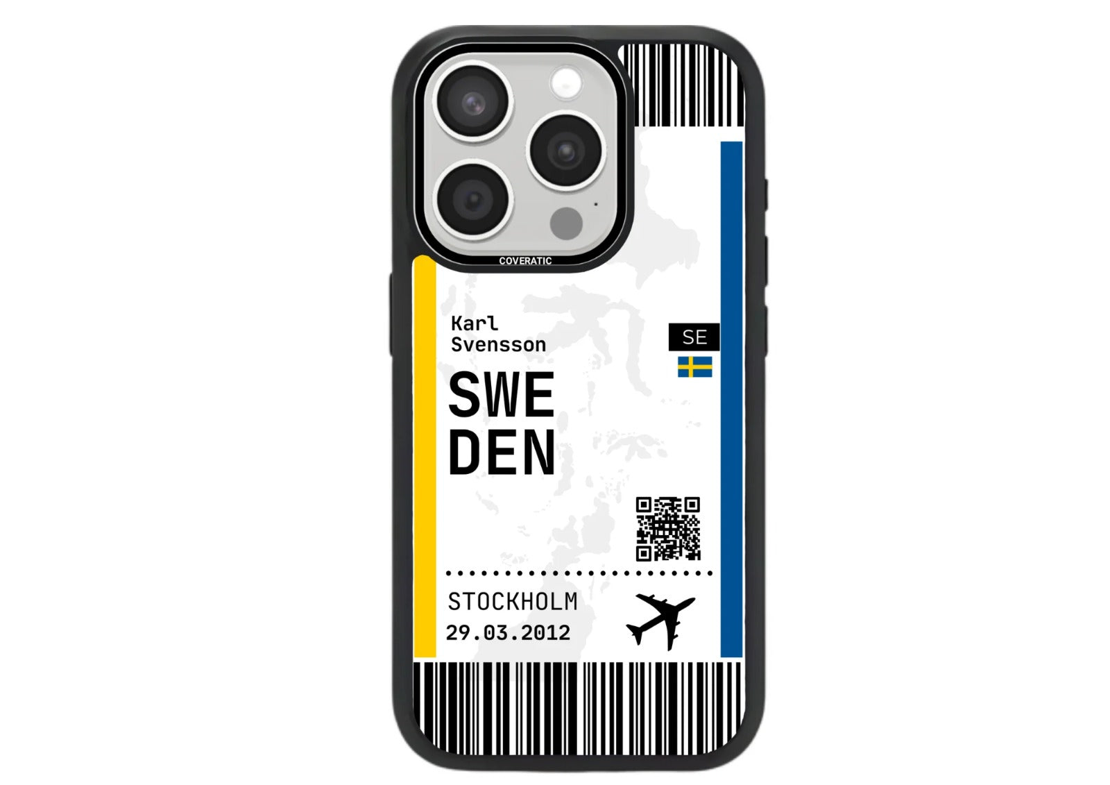 Husă Coveratic – Design Boarding Pass Sweden
